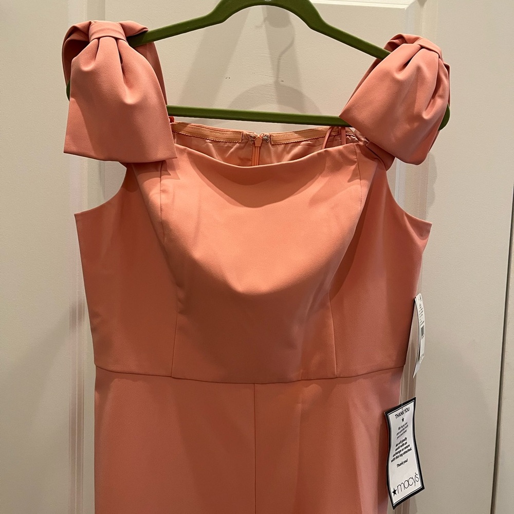 Elegant Coral Pink Off-Shoulder Dress